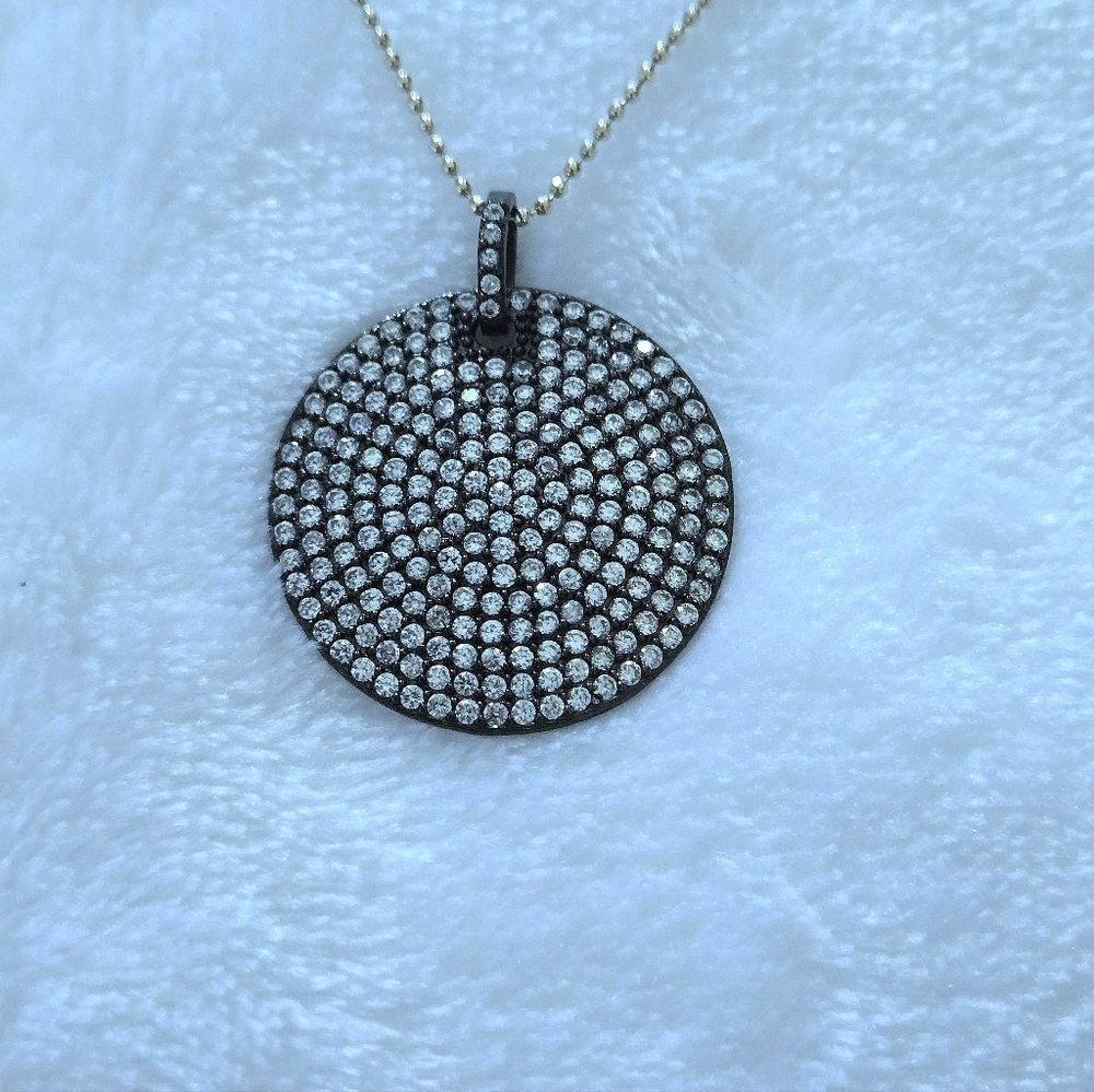 Mary Louise Designs Pave Disc💿 Pendant Necklace - Picture 15 of 15